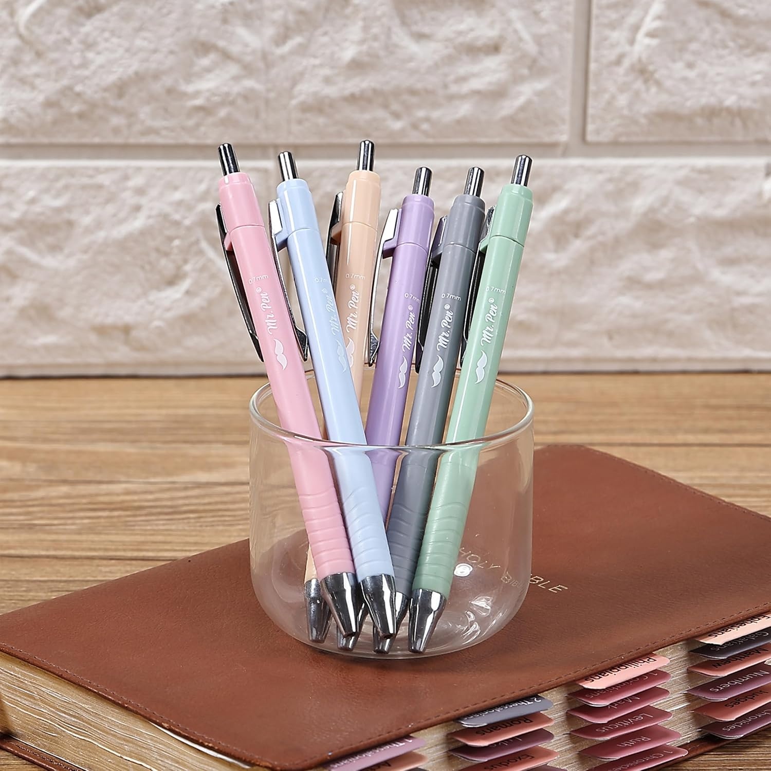 image:imageMr Pen Retractable Bible Journaling Pens 6 Pack Colored Ink  Smooth Writing Pen No Smear Comfortable Grip Ideal for Bible Journaling NoteTaking Writing amp Daily Use6 Count Pack of 1