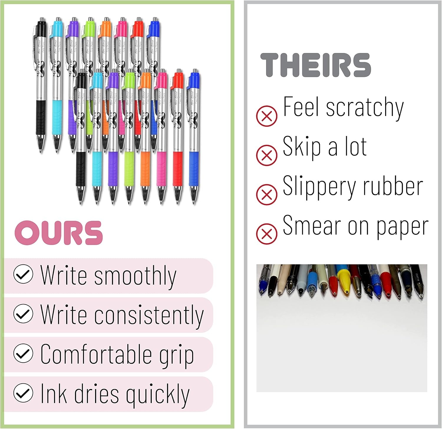 image:imageMr Pen Retractable Bible Pens 6 Pack Assorted Colors Ink No Bleed Through Fast Dry amp Smooth Writing Pens for Bible Journaling Color Coding Note Taking Study amp Planning16