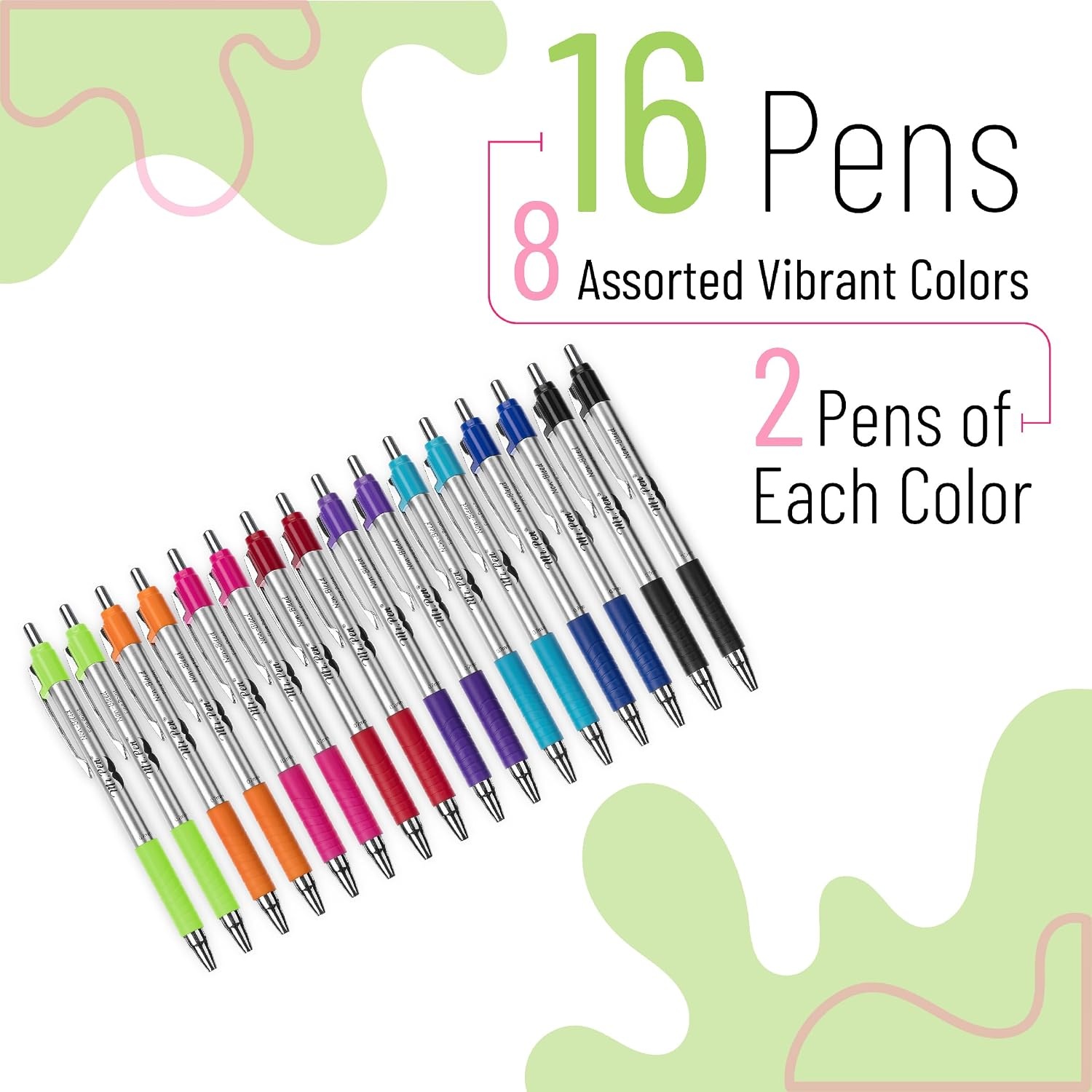 image:imageMr Pen Retractable Bible Pens 6 Pack Assorted Colors Ink No Bleed Through Fast Dry amp Smooth Writing Pens for Bible Journaling Color Coding Note Taking Study amp Planning16