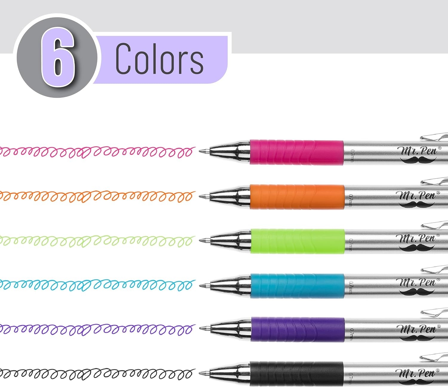 image:imageMr Pen Retractable Bible Pens 6 Pack Assorted Colors Ink No Bleed Through Fast Dry amp Smooth Writing Pens for Bible Journaling Color Coding Note Taking Study amp Planning6