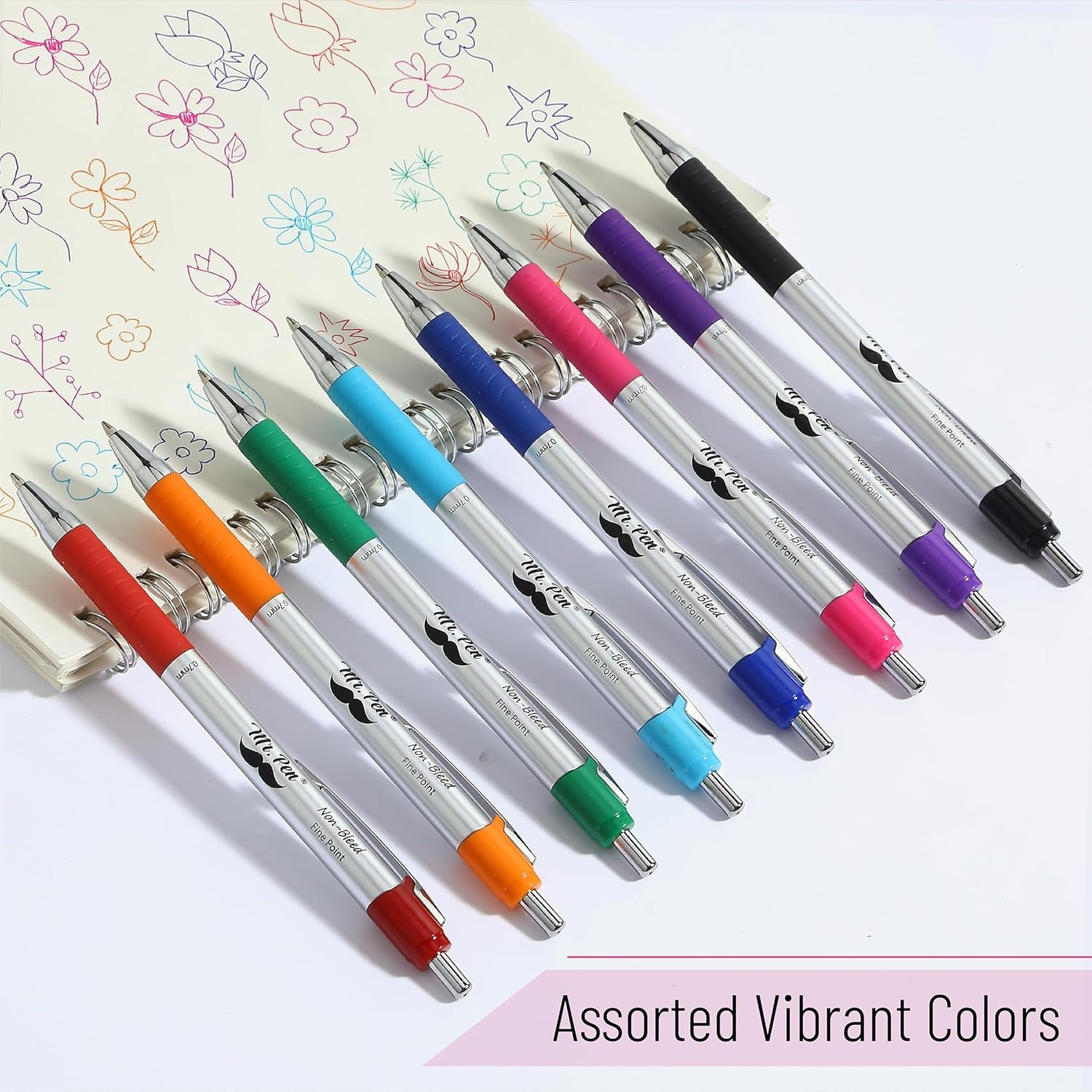 image:imageMr Pen Retractable Bible Pens 6 Pack Assorted Colors Ink No Bleed Through Fast Dry amp Smooth Writing Pens for Bible Journaling Color Coding Note Taking Study amp Planning8