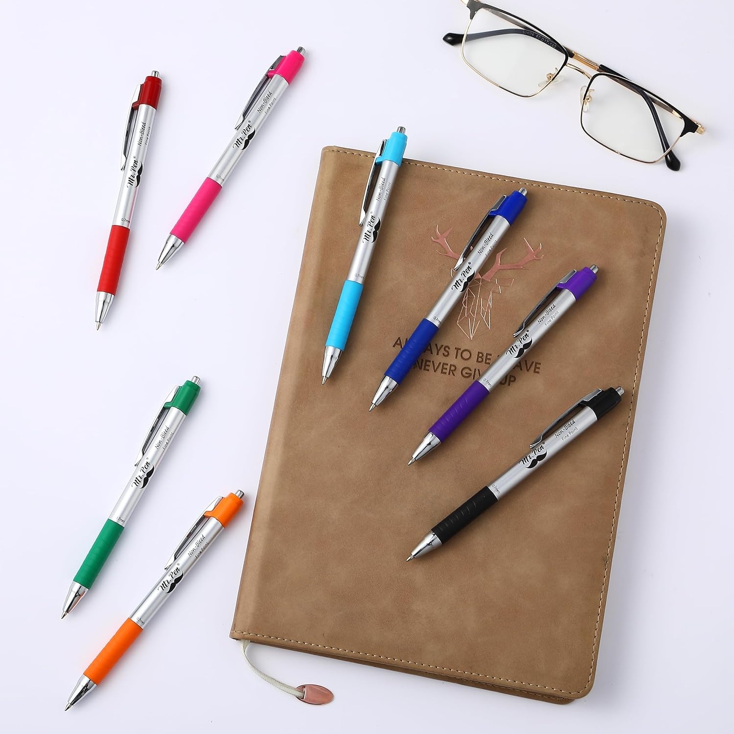 image:imageMr Pen Retractable Bible Pens 6 Pack Assorted Colors Ink No Bleed Through Fast Dry amp Smooth Writing Pens for Bible Journaling Color Coding Note Taking Study amp Planning8