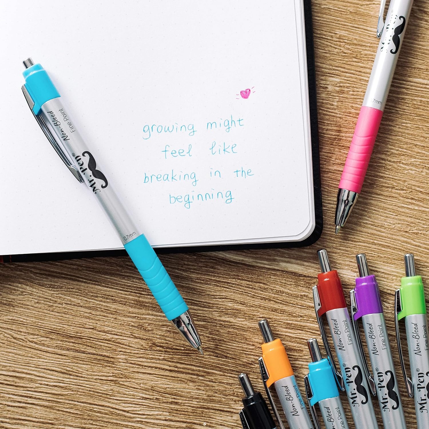 image:imageMr Pen Retractable Bible Pens 6 Pack Assorted Colors Ink No Bleed Through Fast Dry amp Smooth Writing Pens for Bible Journaling Color Coding Note Taking Study amp Planning16