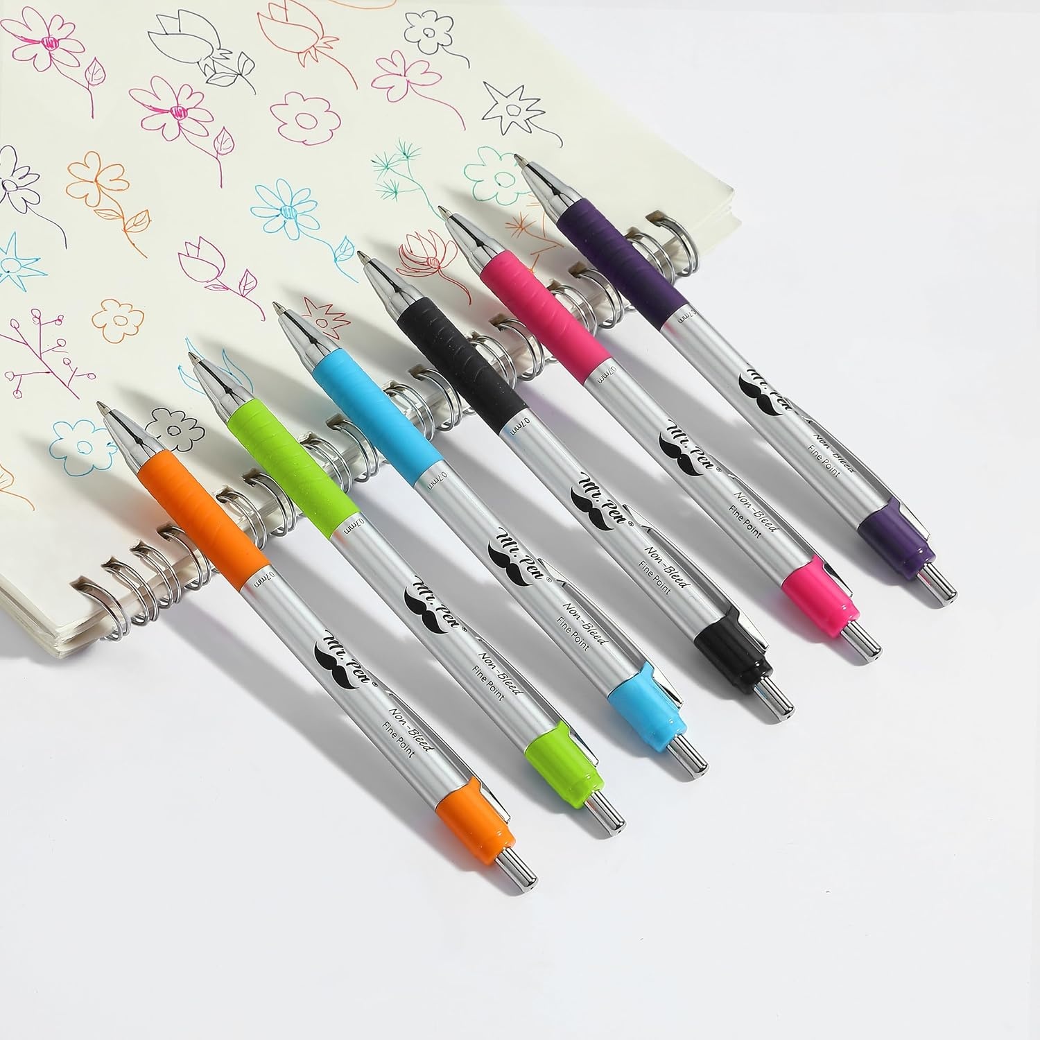 image:imageMr Pen Retractable Bible Pens 6 Pack Assorted Colors Ink No Bleed Through Fast Dry amp Smooth Writing Pens for Bible Journaling Color Coding Note Taking Study amp Planning10