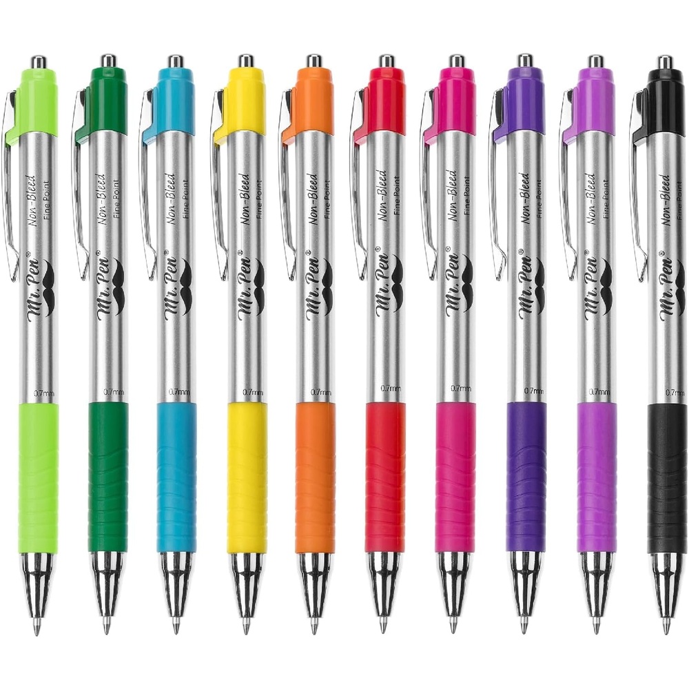 image:imageMr Pen Retractable Bible Pens 6 Pack Assorted Colors Ink No Bleed Through Fast Dry amp Smooth Writing Pens for Bible Journaling Color Coding Note Taking Study amp Planning10