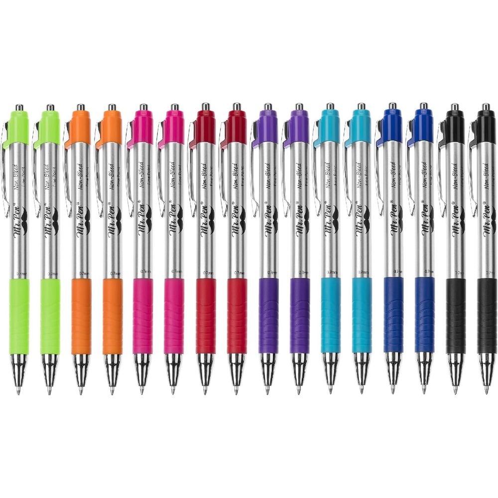 image:imageMr Pen Retractable Bible Pens 6 Pack Assorted Colors Ink No Bleed Through Fast Dry amp Smooth Writing Pens for Bible Journaling Color Coding Note Taking Study amp Planning16