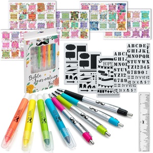 image:imageMr Pen Bible Journaling Kit for Women Bible Highlighters and Pens No Bleed Tabs Stencils amp Ruler for Devotions Prayer amp Christian Gifts