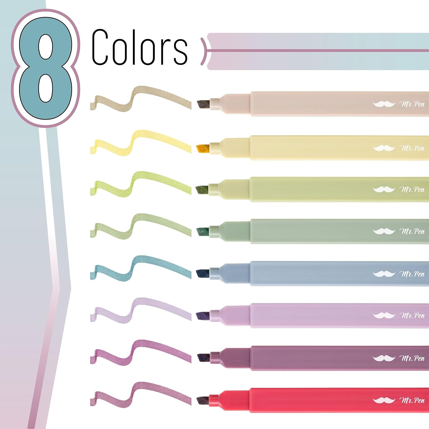 image:imageMr Pen Aesthetic Bible Highlighters No Bleed Through Assorted Color 8 pcs Cute Highlighter for Journaling Supplies and School Accessories Bible Highlighters and Pens No BleedMuted Pastel