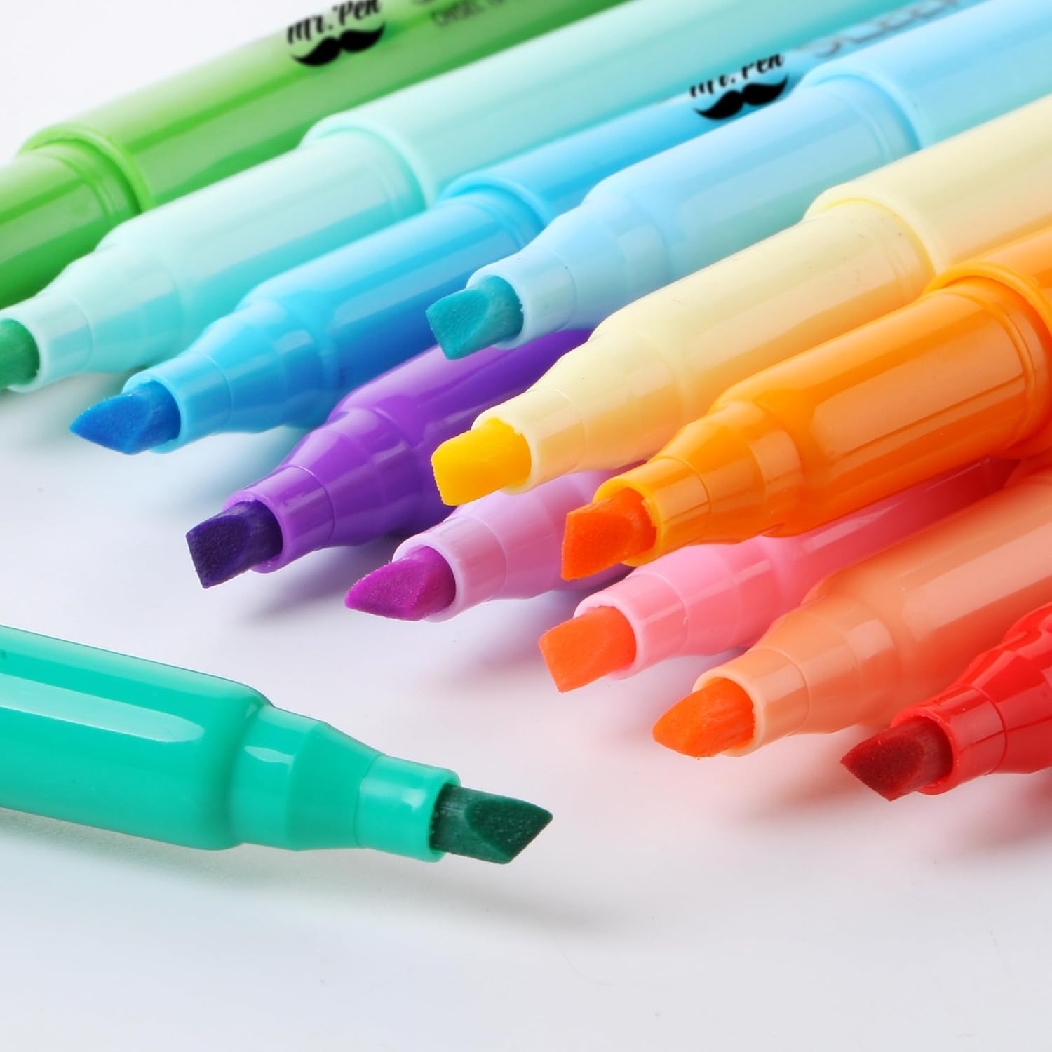 image:imageMr Pen Highlighters 12 Pack Pastel Colors Chisel Tip QuickDry SmearResistant Odorless Highlighters for School Office amp JournalingBright