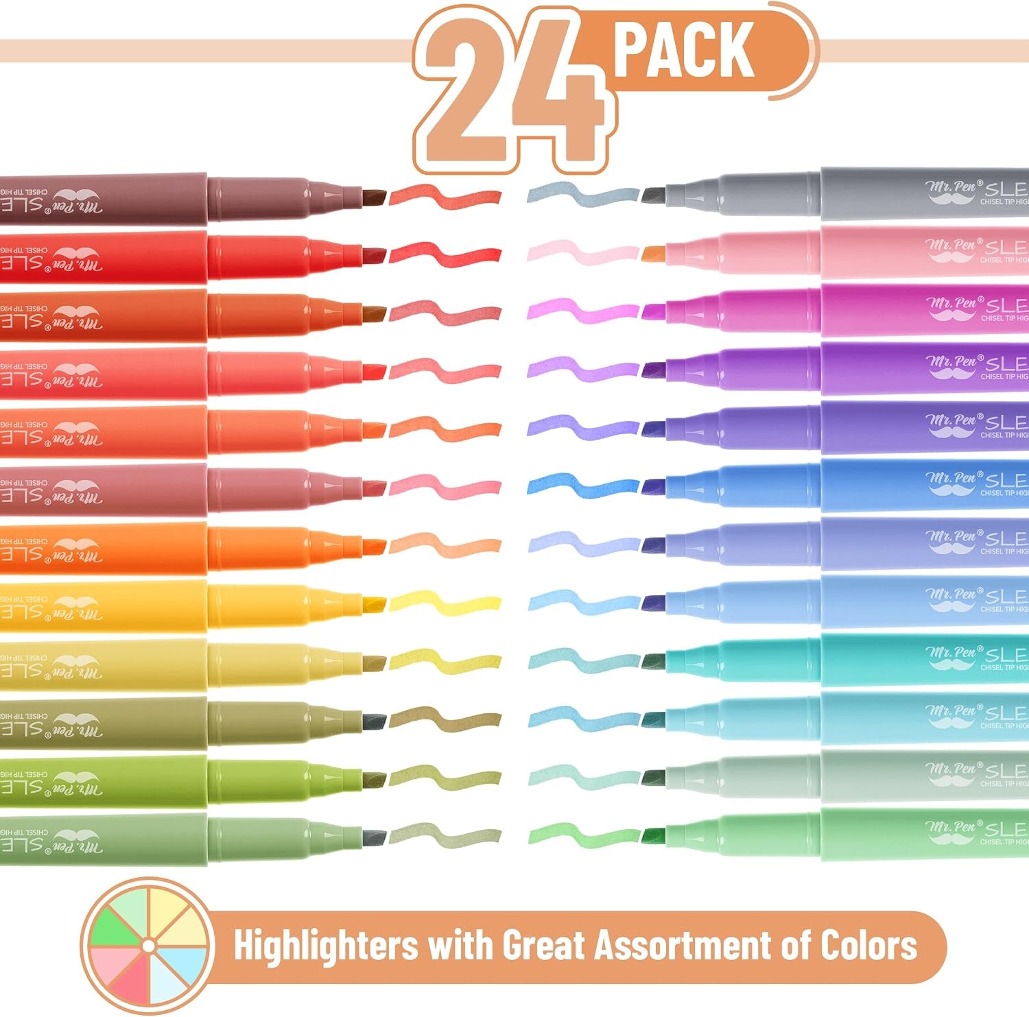 image:imageMr Pen Highlighters 12 Pack Pastel Colors Chisel Tip QuickDry SmearResistant Odorless Highlighters for School Office amp JournalingFour Season