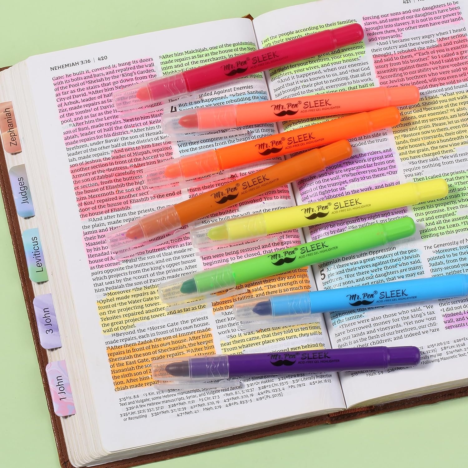 image:imageMr Pen No Bleed Gel Highlighters Colorful 12 Pack Bible Highlighters and Pens No Bleed Bible Markers for Study Journaling School Supplies and AccessoriesVibrant Colors 1