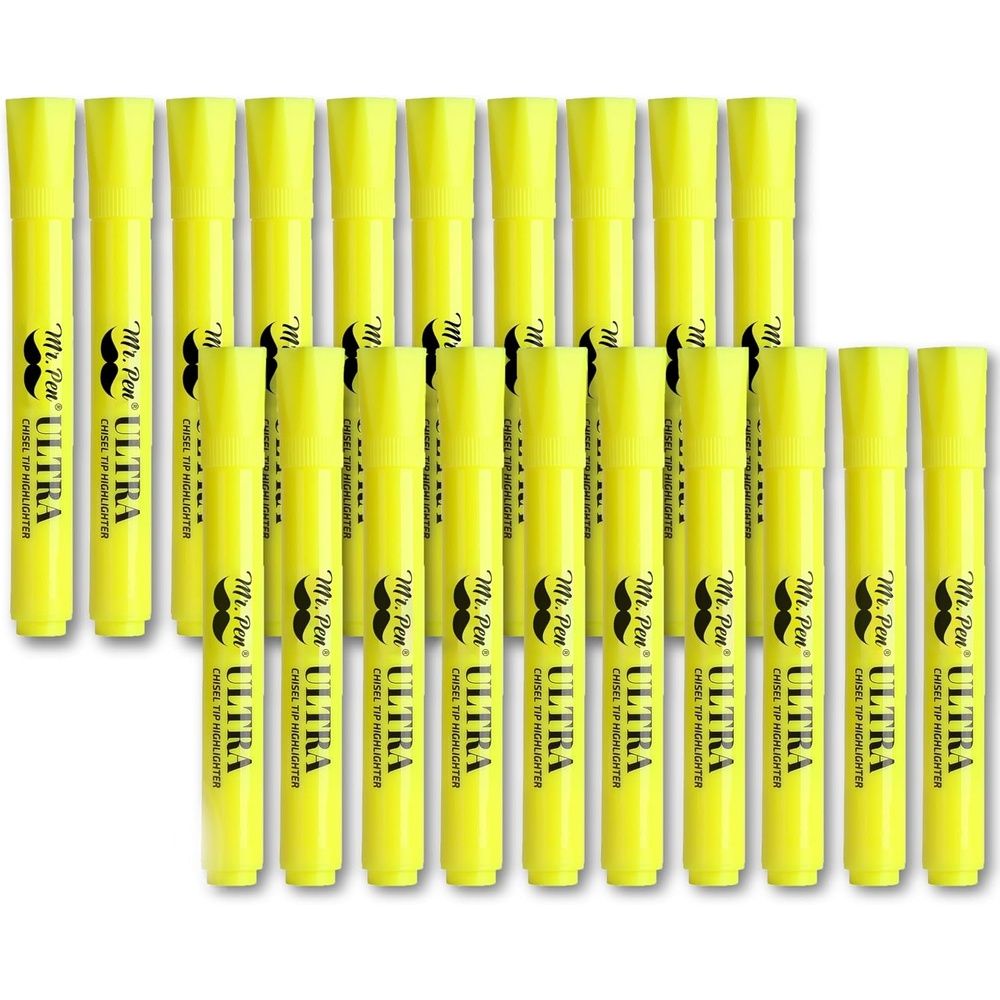 image:imageMr Pen Pastel Highlighter Tank Style 6 Pack Chisel Tip Colored Highlighters Pastel Bible Highlighter Multicolor Highlighters PackYellow Highlighters  20 Pack