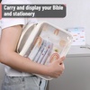 image:imageMr Pen Bible Cover Case Carrying Book Case with Durable Handle and Zippered Pocket Bible Protective Church Bag for Men amp Women Christian Gifts Jewel TonesClear