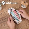image:imageMr Pen Cute Pencil Case Pouch Multipurpose Canvas Bible Pencil Pouch Smooth Zipper Premium Material Neat Stitches Ideal for Stationery Cosmetics Electronics School Office TravelCream