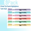 image:imageMr Pen Pastel Highlighter Tank Style 6 Pack Chisel Tip Colored Highlighters Pastel Bible Highlighter Multicolor Highlighters PackPastel