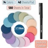 image:imageMr Pen Round Transparent Sticky Notes 11 Diameter 14 Pads 560 Sheets Colorful WaterResistant SeeThrough Sticky Notes amp Fineliner Smooth Writing Note Tabs for Bible Journaling StudyingPastel