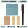 image:imageMr Pen Transparent Sticky Notes Set 200 Sheets Transparent Sticky Notes and Planner Tabs with Black Fineliner Pen for Bible Study Office School Planning Journaling amp OrganizationSunset Breeze