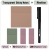 image:imageMr Pen Transparent Sticky Notes Set 200 Sheets Transparent Sticky Notes and Planner Tabs with Black Fineliner Pen for Bible Study Office School Planning Journaling amp OrganizationMoss  Mauve