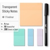 image:imageMr Pen Transparent Sticky Notes Set 200 Sheets Transparent Sticky Notes and Planner Tabs with Black Fineliner Pen for Bible Study Office School Planning Journaling amp OrganizationPastel 1