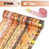 image:imageMr Pen Washi Tape Set 21 Rolls Assorted Sizes Floral  5 YardsRoll Washi Tape for Scrapbook Arts Crafts Journals and PlannersAutumn Leaves