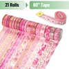 image:imageMr Pen Washi Tape Set 21 Rolls Assorted Sizes Floral  5 YardsRoll Washi Tape for Scrapbook Arts Crafts Journals and PlannersFloral Pink