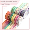 image:imageMr Pen Washi Tape Set 21 Rolls Assorted Sizes Floral  5 YardsRoll Washi Tape for Scrapbook Arts Crafts Journals and PlannersGold Foil Print