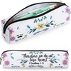 image:imageMr Pen Cute Pencil Case Pouch Multipurpose Canvas Bible Pencil Pouch Smooth Zipper Premium Material Neat Stitches Ideal for Stationery Cosmetics Electronics School Office TravelWhite