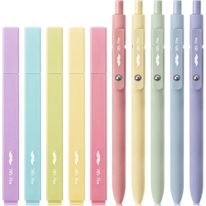 image:imageMr Pen Aesthetic Highlighters and Gel Pens 10 Pack Assorted Colors Bible Highlighters No Bleed Black Ink Gel Pens Fast Dry and No Smear for Bible Journaling Planner School SuppliesBright