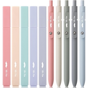 image:imageMr Pen Aesthetic Highlighters and Gel Pens 10 Pack Assorted Colors Bible Highlighters No Bleed Black Ink Gel Pens Fast Dry and No Smear for Bible Journaling Planner School SuppliesMorandi