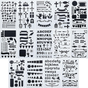 image:imageMr Pen Bible Journaling Stencil Set 42 x 7 Inch 14 Sheets Plastic Stencils for Bible Study Journals Planners Scrapbooking Lettering and DIY Craft ProjectsBible Journaling Stencil