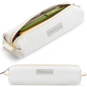 image:imageMr Pen Cute Pencil Case Pouch Multipurpose Canvas Bible Pencil Pouch Smooth Zipper Premium Material Neat Stitches Ideal for Stationery Cosmetics Electronics School Office TravelCream
