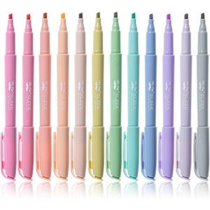 image:imageMr Pen Highlighters 12 Pack Pastel Colors Chisel Tip QuickDry SmearResistant Odorless Highlighters for School Office amp JournalingPastel 1