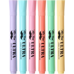 image:imageMr Pen Pastel Highlighter Tank Style 6 Pack Chisel Tip Colored Highlighters Pastel Bible Highlighter Multicolor Highlighters PackPastel