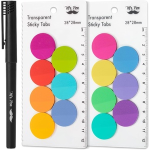 image:imageMr Pen Round Transparent Sticky Notes 11 Diameter 14 Pads 560 Sheets Colorful WaterResistant SeeThrough Sticky Notes amp Fineliner Smooth Writing Note Tabs for Bible Journaling StudyingCandy
