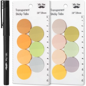 image:imageMr Pen Round Transparent Sticky Notes 11 Diameter 14 Pads 560 Sheets Colorful WaterResistant SeeThrough Sticky Notes amp Fineliner Smooth Writing Note Tabs for Bible Journaling StudyingBoho