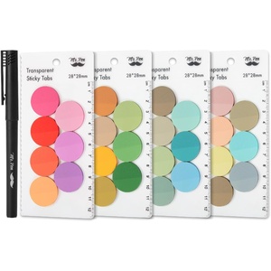 image:imageMr Pen Round Transparent Sticky Notes 11 Diameter 14 Pads 560 Sheets Colorful WaterResistant SeeThrough Sticky Notes amp Fineliner Smooth Writing Note Tabs for Bible Journaling StudyingSpring Meadow  Beach Joy