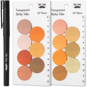 image:imageMr Pen Round Transparent Sticky Notes 11 Diameter 14 Pads 560 Sheets Colorful WaterResistant SeeThrough Sticky Notes amp Fineliner Smooth Writing Note Tabs for Bible Journaling StudyingGolden Harvest