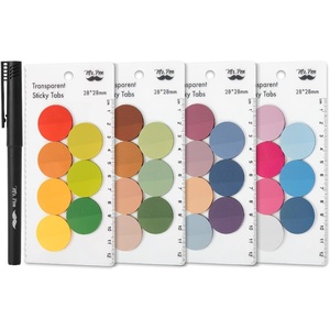 image:imageMr Pen Round Transparent Sticky Notes 11 Diameter 14 Pads 560 Sheets Colorful WaterResistant SeeThrough Sticky Notes amp Fineliner Smooth Writing Note Tabs for Bible Journaling StudyingOrganic Modern  Mid Century Modern