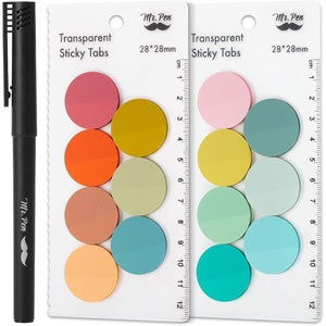 image:imageMr Pen Round Transparent Sticky Notes 11 Diameter 14 Pads 560 Sheets Colorful WaterResistant SeeThrough Sticky Notes amp Fineliner Smooth Writing Note Tabs for Bible Journaling StudyingCoral Reef
