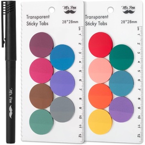 image:imageMr Pen Round Transparent Sticky Notes 11 Diameter 14 Pads 560 Sheets Colorful WaterResistant SeeThrough Sticky Notes amp Fineliner Smooth Writing Note Tabs for Bible Journaling StudyingRetro