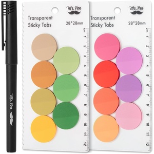 image:imageMr Pen Round Transparent Sticky Notes 11 Diameter 14 Pads 560 Sheets Colorful WaterResistant SeeThrough Sticky Notes amp Fineliner Smooth Writing Note Tabs for Bible Journaling StudyingSpring Meadow