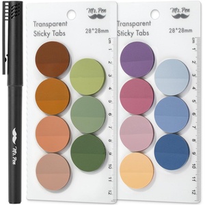 image:imageMr Pen Round Transparent Sticky Notes 11 Diameter 14 Pads 560 Sheets Colorful WaterResistant SeeThrough Sticky Notes amp Fineliner Smooth Writing Note Tabs for Bible Journaling StudyingOrganic Modern