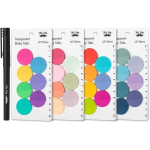 image:imageMr Pen Round Transparent Sticky Notes 11 Diameter 14 Pads 560 Sheets Colorful WaterResistant SeeThrough Sticky Notes amp Fineliner Smooth Writing Note Tabs for Bible Journaling StudyingVibrant