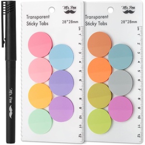 image:imageMr Pen Round Transparent Sticky Notes 11 Diameter 14 Pads 560 Sheets Colorful WaterResistant SeeThrough Sticky Notes amp Fineliner Smooth Writing Note Tabs for Bible Journaling StudyingMacaron