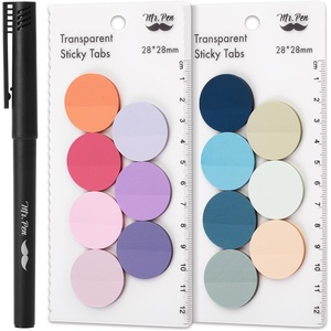 image:imageMr Pen Round Transparent Sticky Notes 11 Diameter 14 Pads 560 Sheets Colorful WaterResistant SeeThrough Sticky Notes amp Fineliner Smooth Writing Note Tabs for Bible Journaling StudyingPastel