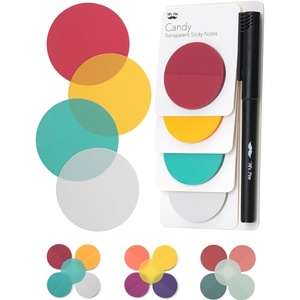 image:imageMr Pen Round Transparent Sticky Notes 18 4 Pads with Black Fineliner 200 Sheets Smooth Writing WaterResistant Clean Removal EasyPeel Sticky Notes for Bible Journaling amp PlanningCandy