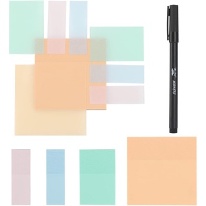 image:imageMr Pen Transparent Sticky Notes Set 200 Sheets Transparent Sticky Notes and Planner Tabs with Black Fineliner Pen for Bible Study Office School Planning Journaling amp OrganizationPastel 1