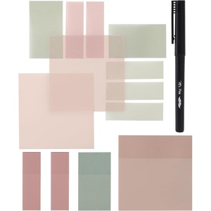 image:imageMr Pen Transparent Sticky Notes Set 200 Sheets Transparent Sticky Notes and Planner Tabs with Black Fineliner Pen for Bible Study Office School Planning Journaling amp OrganizationMoss  Mauve