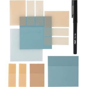 image:imageMr Pen Transparent Sticky Notes Set 200 Sheets Transparent Sticky Notes and Planner Tabs with Black Fineliner Pen for Bible Study Office School Planning Journaling amp OrganizationSunset Breeze
