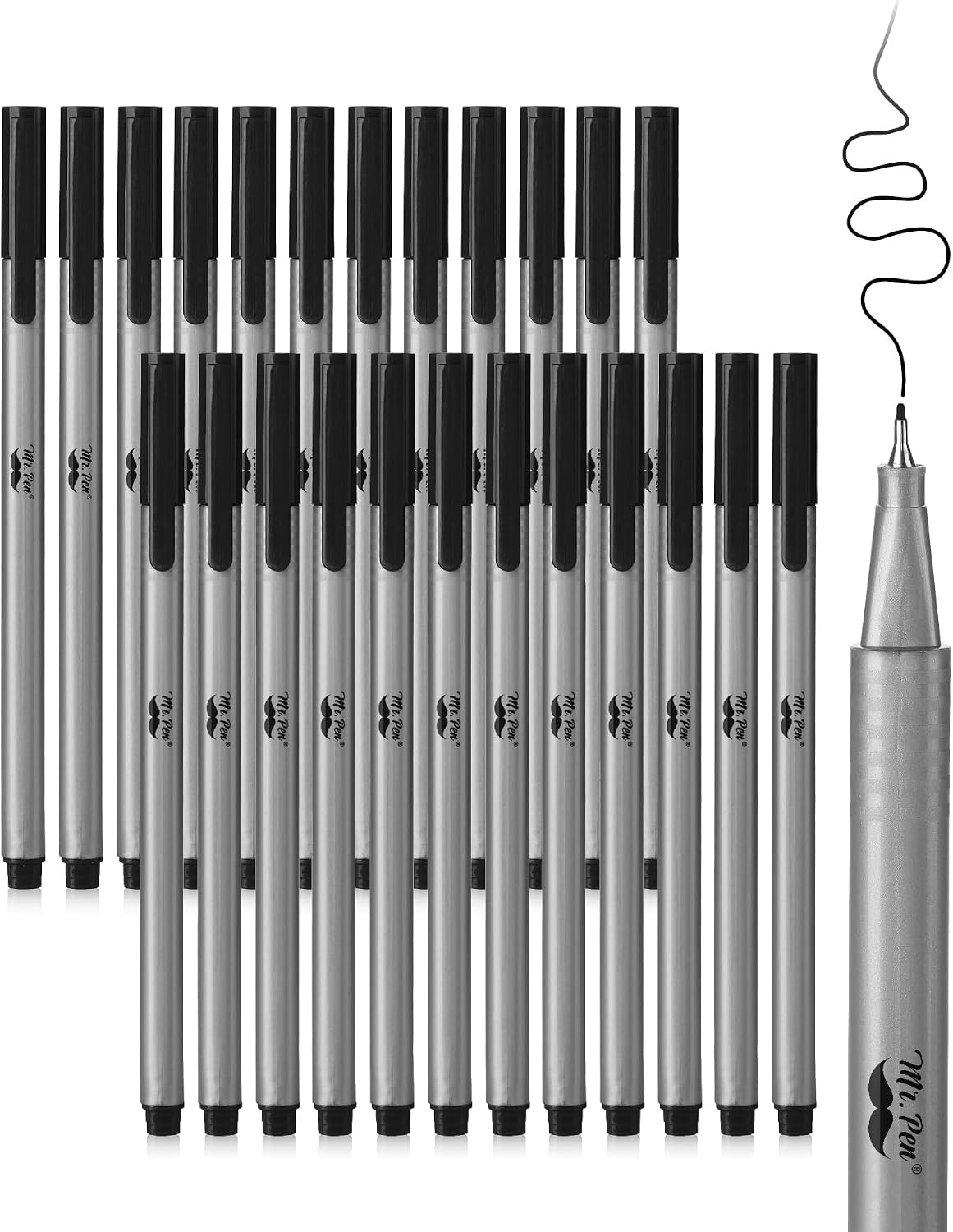 image:imageMr Pen Colored Fineliner Pens 12 Pack Fine Point Smooth Bible Journaling Pens for Detailed Drawing NoteTaking Coloring Sketching Planning amp Art Projects School SuppliesBlack
